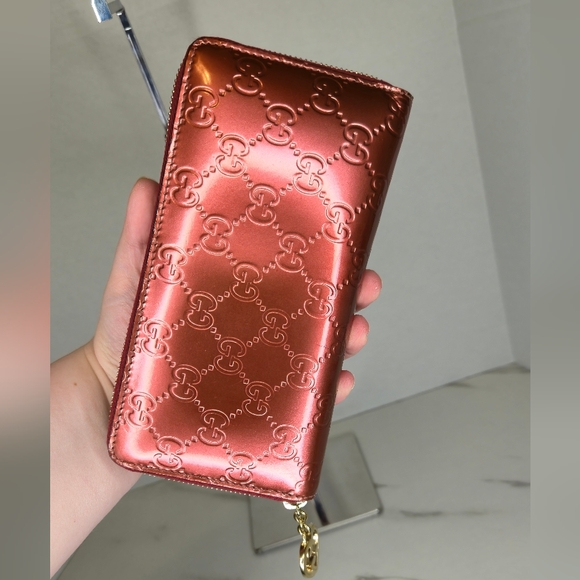 Gucci Guccisima Patent Gloss Leather Heart Zip Wallet with Box and Dustbag - Picture 7 of 11